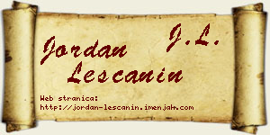 Jordan Leščanin vizit kartica
